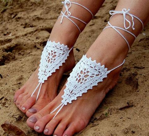 Crochet Beach Wedding Shoes Crochet Barefoot Sandals Anklet Wedding