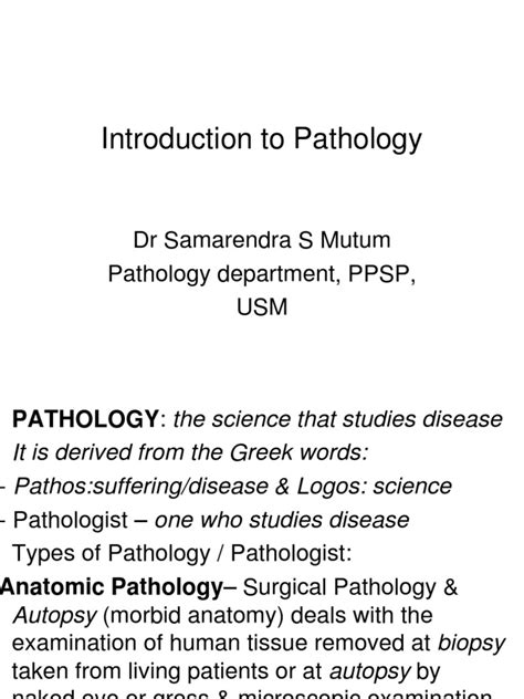 Introduction To Pathology Pdf Pathology Anatomy