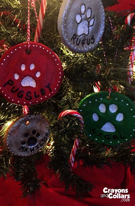 Homemade Pawprint Ornaments Dog Christmas Ornaments Dog Ornaments