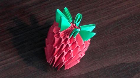 How To Make A Paper Volumetric Strawberry 3d Origami Tutorial