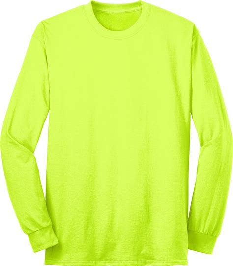 Safety Green Long Sleeve T Shirt 5050 Cottonpoly Preshrunk