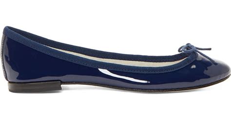 Repetto Navy Patent Cinderella Ballet Flats In Blue Lyst
