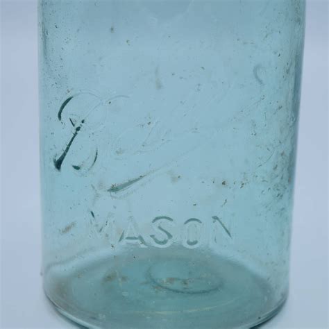 Ball Mason Jar Zinc Lid Vintage Quart Jar Triple L Blue Etsy
