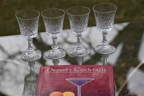 6 Vintage Etched Wine ~ Liqueur Glasses Set Of 6 Fostoria Wakefield Circa 1940 Vintage 4 Oz