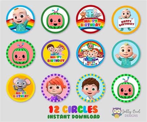 Cocomelon Birthday Party Cupcake Topper Cupcake Toppers Free