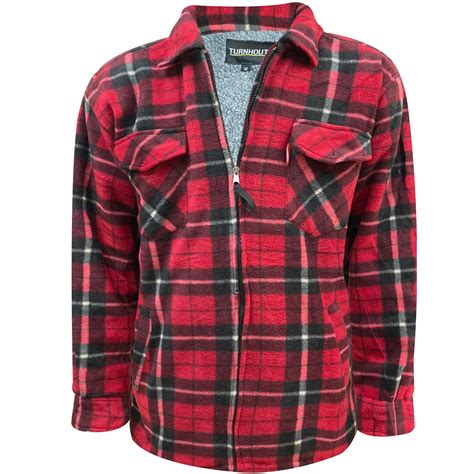 Mens Padded Shirt Quilted Lined Lumberjack Flannel Work Jacket Warm