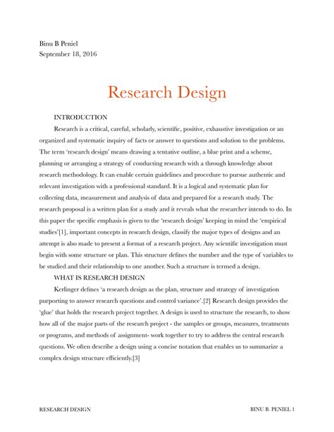 Samples Of Research Design In Thesis