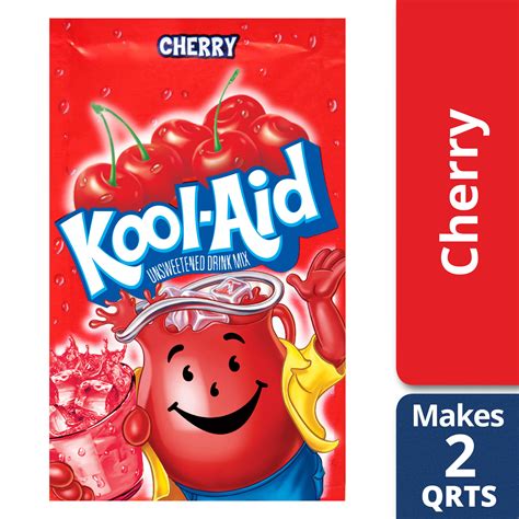 Kool Aid Unsweetened Cherry Powdered Drink Mix Caffeine Free 013 Oz