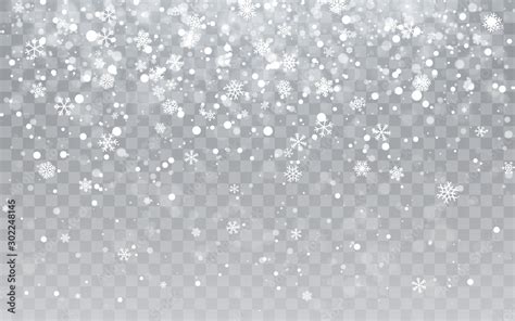 Vecteur Stock Christmas Snow Falling Snowflakes On Transparent