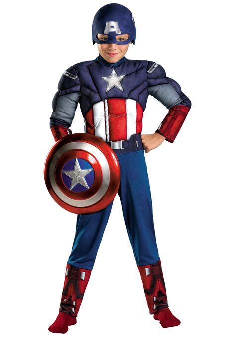 Kids Light Up Captain America Costume Child Avengers Costumes