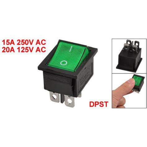 KCD4 DPST ON OFF 4 Pin Terminals Rocker Boat Switch 15A 20A AC 250V