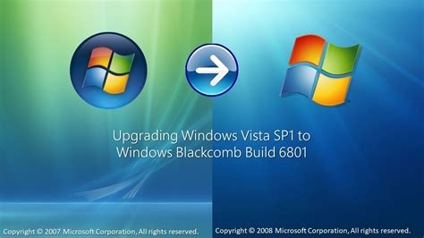 Upgrading Windows Vista Sp1 To Windows Blackcomb Build 6801 64 Bit