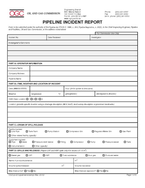 Incident Hazard Report Form Template Printable Accident For Hazard