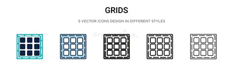 Grids Icon In Trendy Design Style Grids Icon Isolated On White