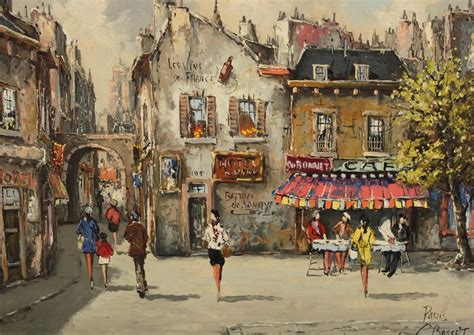 Louis Basset Paris Street Scene Painting 20th Century Mutualart