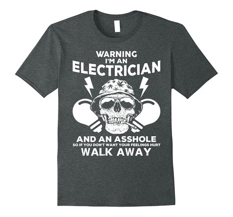 Mens Electrician T Shirt Skull Graphic Tee Electrician Apparel Anz Anztshirt