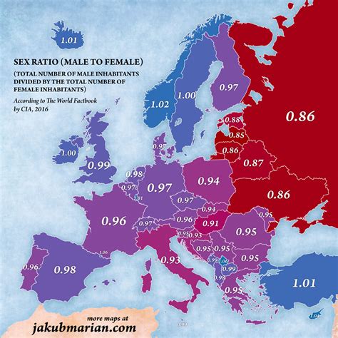El Mapa De Europa Según La Ratio De Sexos En Cada País