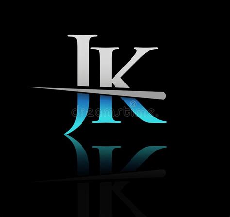 Initial Logotype Letter Jk Company Name Colored Blue And Silver Swoosh