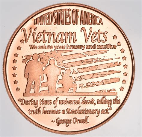 Vietnam Veterans Military Series 1 Oz 999 Fine Copper