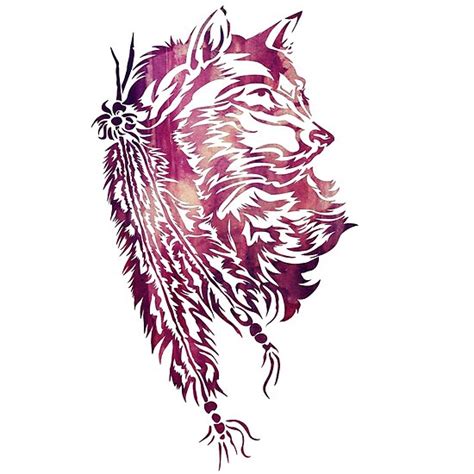 Tribal Wolf Feathers Posters By Ohdeer Redbubble
