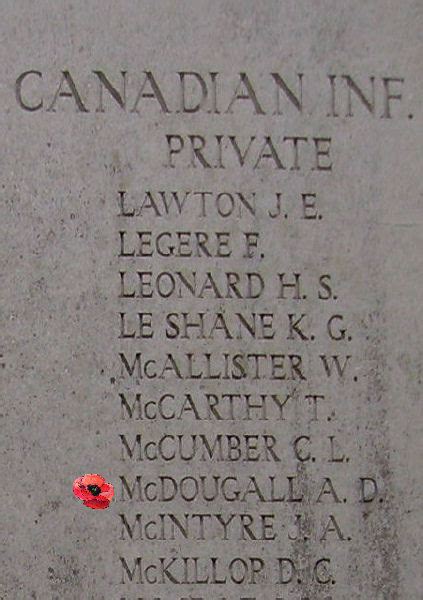 Archibald Douglas Mcdougall The Canadian Virtual War Memorial