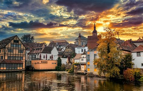 Wallpaper Water Clouds Sunset The City Building Home Germany