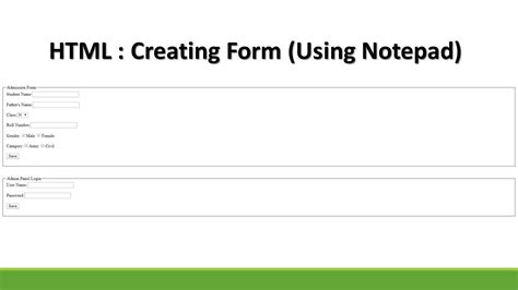 Html Creating Form Using Notepad Youtube