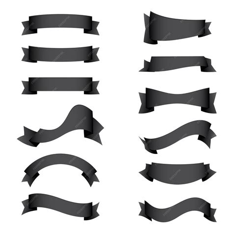 Premium Vector Black Ribbons Set