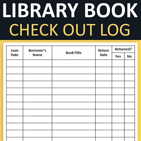 Library Book Check Out Log Made By Teachers