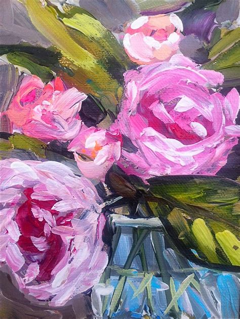 Devine Paintings Roses And Peonies Abstract Painting