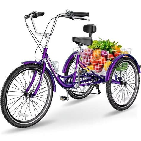 Adult Tricycles 7 Speed Adult Trikes 24 26 Inch 3 Wheel Bikes Cruise Bike With Basket For
