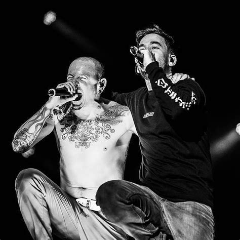Musicians chester bennington and mike shinoda of linkin park performs during the carnivores tour at the susquehanna bank center on august 15, 2014 in. Black & white. #linkinpark #maximusfestival # ...