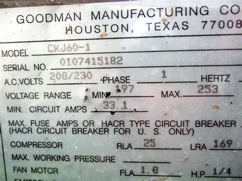 The date of manufacture is coded in goodman air conditioner model number is 12 digit code. Air Conditioner Date Codes
