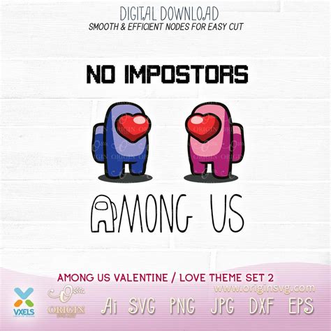 Valentine Among Us svg cutting file for cricut Set 2 Love Valentines Day