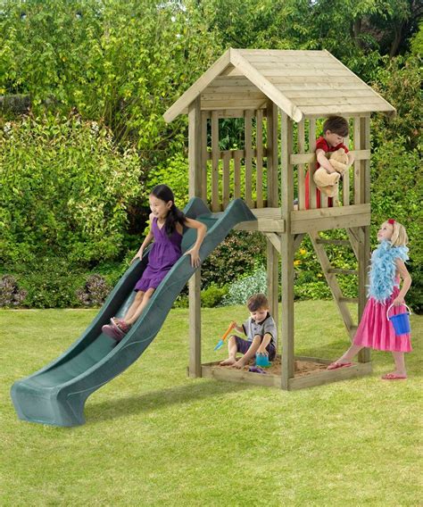 Plum Premium Look Out Tower Outdoor Toys For Kids Wooden Climbing