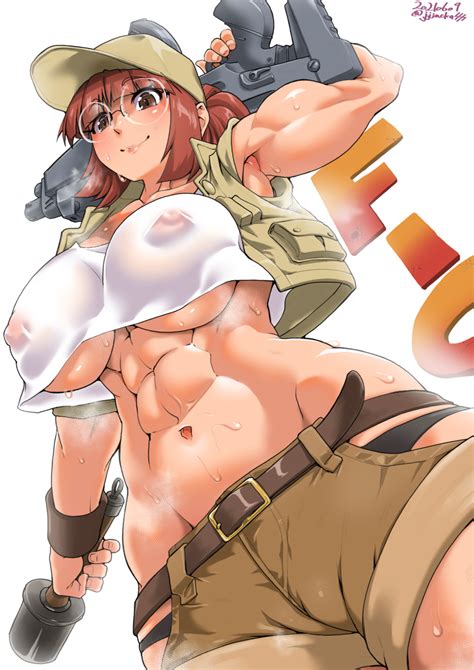 sorahachi midoro fio germi metal slug highres 1girl abs armpits baseball cap belt