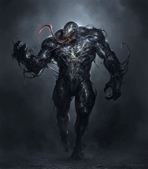 Ivan Dedov Venom Artwork Digital Art Concept Art Creature Spider Man