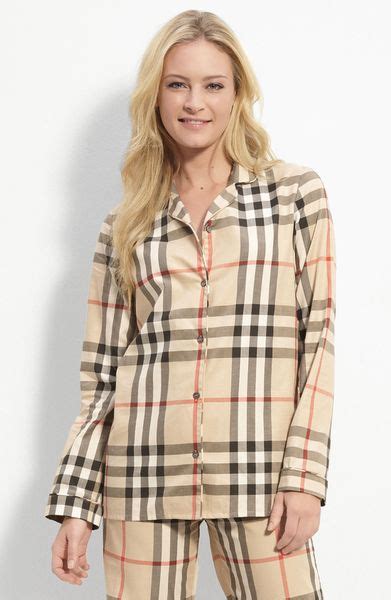 Burberry Check Print Pajama Top In Brown New Classic Check Lyst