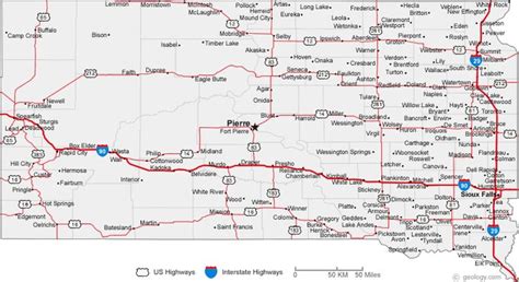 Map Of South Dakota Cities South Dakota Road Map South Dakota