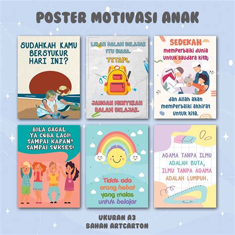 Jual Bysabila Poster Dinding Anak Motivasi Quotes Kata Kata Mutiara