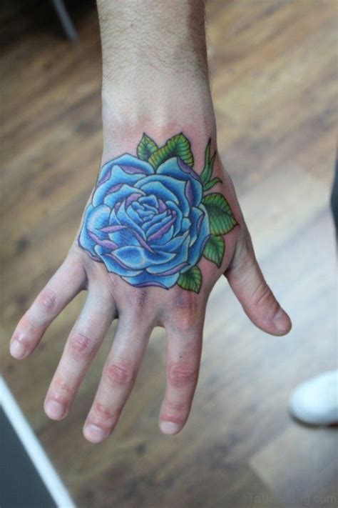 30 Fantastic Blue Rose Tattoos On Hand