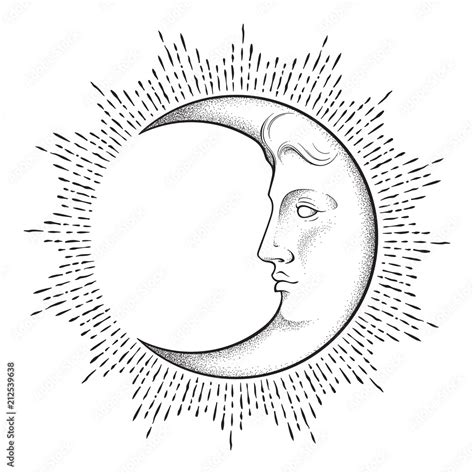 Crescent Moon Line Drawing