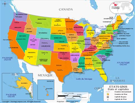 Carte Des États Unis La Carte Geographique Des Usa Us Map In French