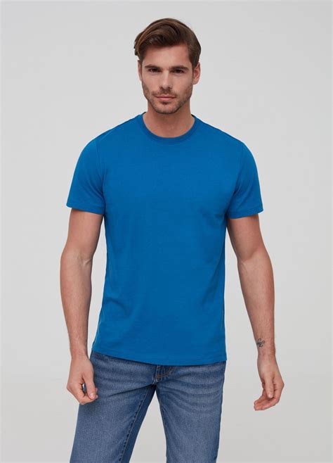 Ovs 100 Organic Cotton T Shirt Electric Blue Mens T Shirts • Lacolinapadel