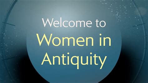 welcome to women in antiquity youtube