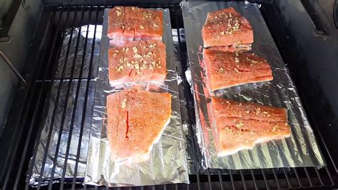 Lay salmon fillets on smoker rack skin side down. Smoked salmon on the Traeger - YouTube
