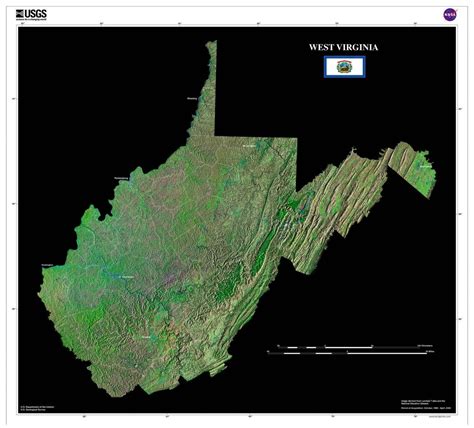 The West Virginia Satellite Imagery State Map Poster In 2022 Map