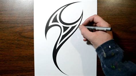 Drawing A Simple Tribal Mark Tattoo Design Youtube