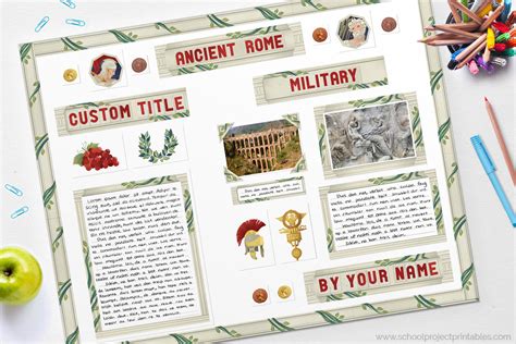 Ancient Rome Display Board Poster Project Kit School Project Printables