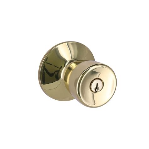Defiant Gallo Polished Brass Keyed Entry Door Knob The Home Depot Canada